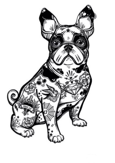 Tattoo hond - willaert, verkleedkledij, carnavalkledij, carnavaloutfit, feestkledij, kamping kitch, bal marginaal, tattoo, sleeve